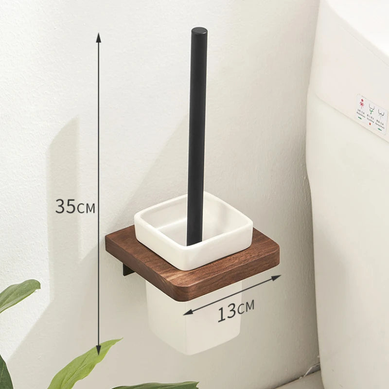 Walnut towel rack no punch bathroom shelf toilet wall mounted washroom storage organizer bath towel holder bathroom accessories