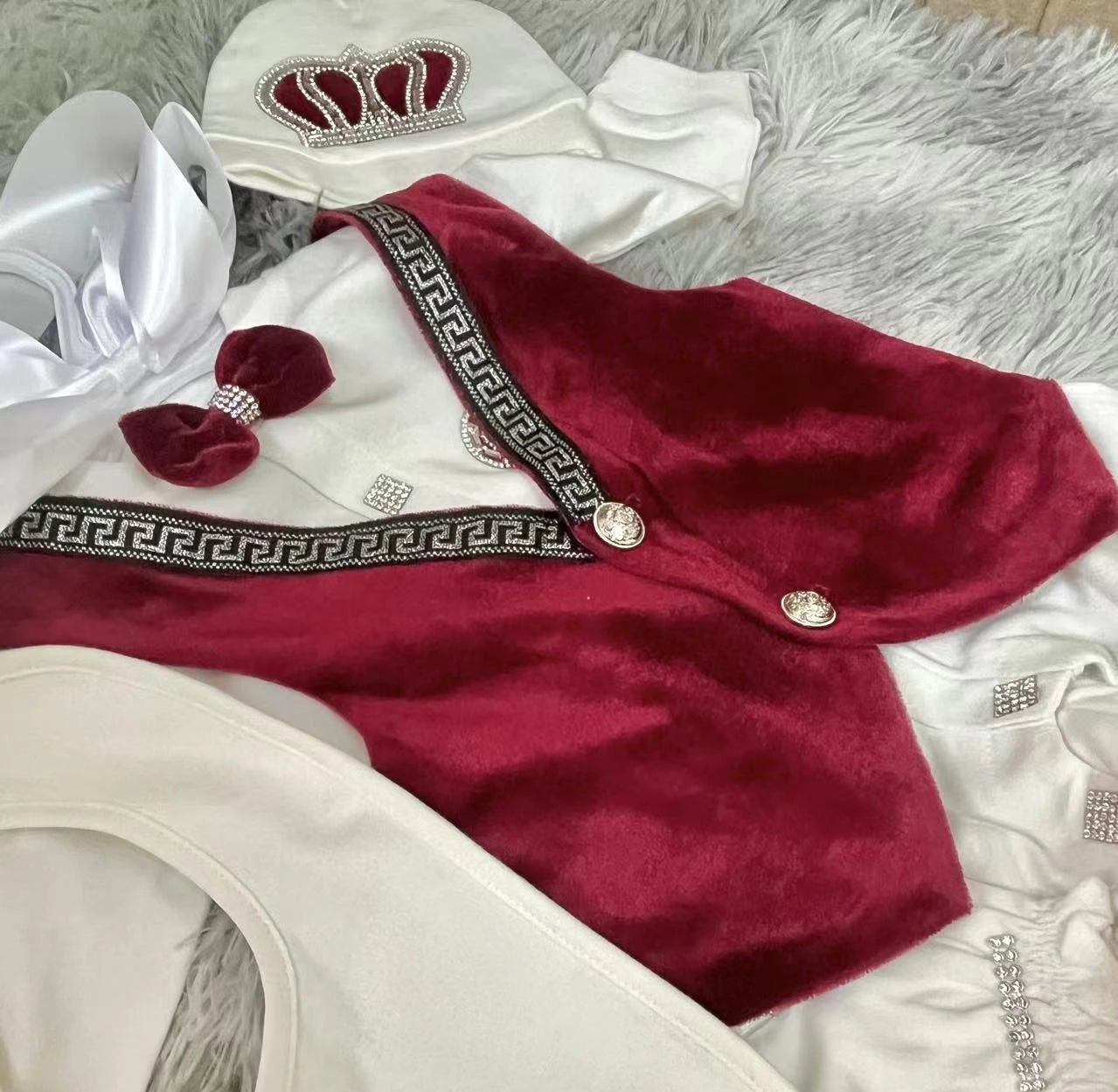 Baby Boy Formal Wedding Suit Toddler 0-1y Outfit Kids Vest Blazer Gentleman Clothes Long Sleeve Layette Outfit