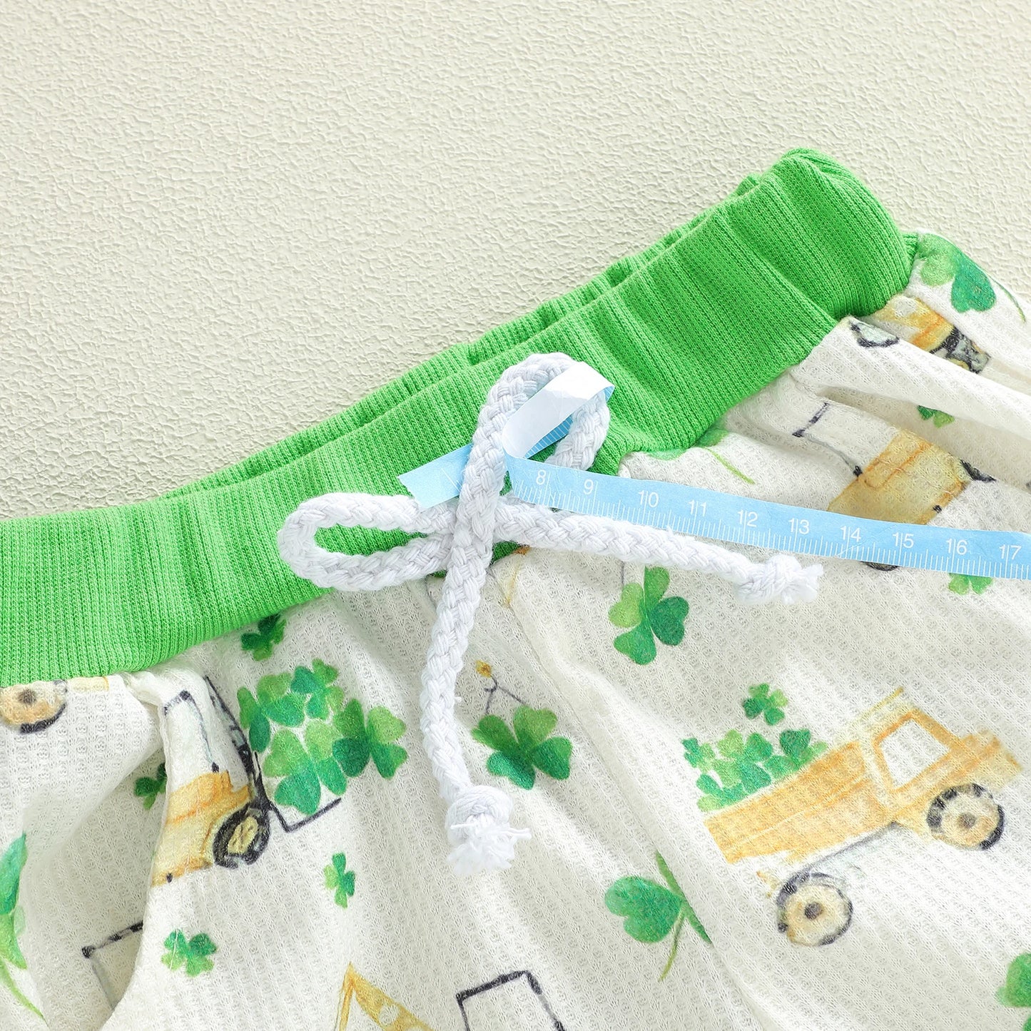 Baby Boys Pants Set, Excavator Shamrock Print Long Sleeve Sweatshirt with Sweatpants Infant Clothes