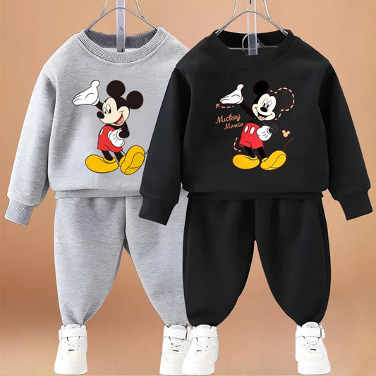 Spring Autumn Cartoon Printed Children Casual Sweatshirt Sets Kids O Neck Pullover and Pant Two Piece Set Baby Boys Hoodies Set
