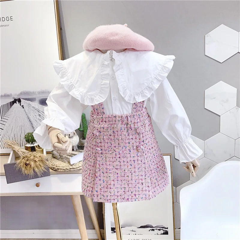 baby Girls clothes set Winter Knitting Long Sleeves Princess Top Skirt 2pcs Birthday Designed Uniform Fall Party Clothing 1-10Ys