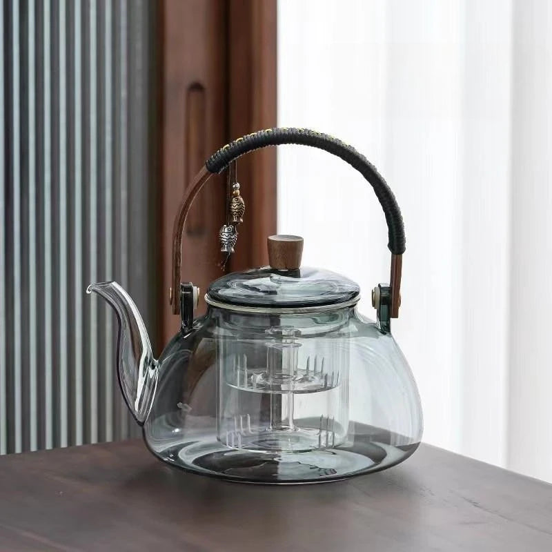 Steam and Boiling Dual-purpose Teapot Household Glass Tea Set High-temperature Resistant Thickened Heating Kettle