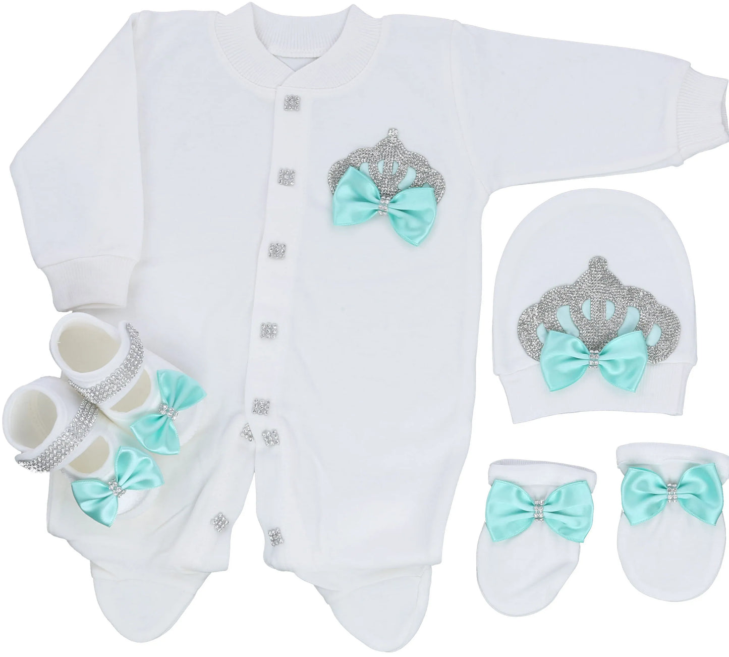 Dollbling Boy Baby Set Clothing Personalized Outfit Custom Baby Clothes Spring Angle Wing Lace Embroidery 4Pcs Layette