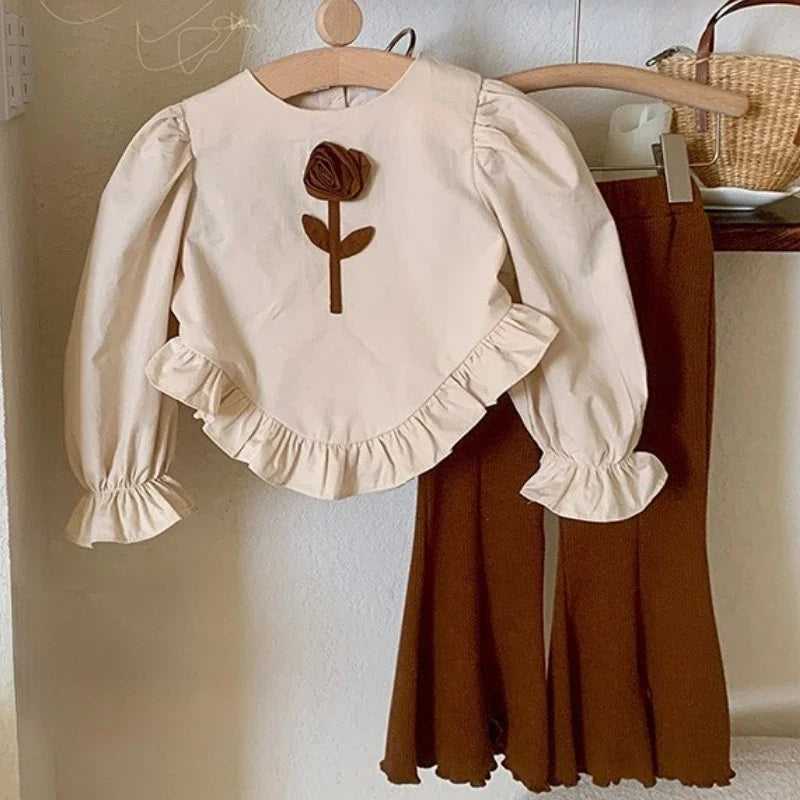 New Girls Clothes Sets Autumn Spring Long Sleeve Shirt+jeans Toddler Girl Clothes Fashion Kids Clothes Girls Suits Children 2pcs