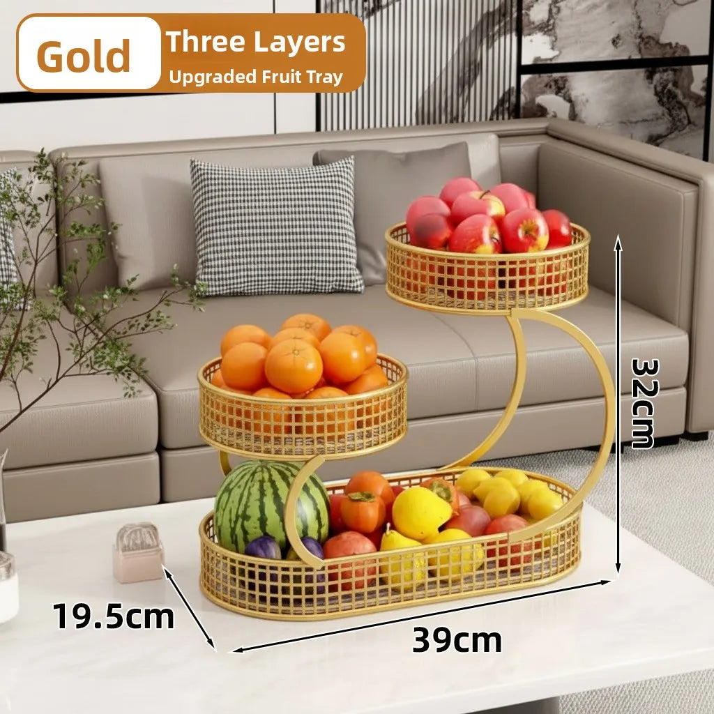 Luxury Fruit Tray Elegant Candy Display Plate Sofa Table Snack High Aesthetic Value Dry Fruit Tray Neifeng Storage Organizer