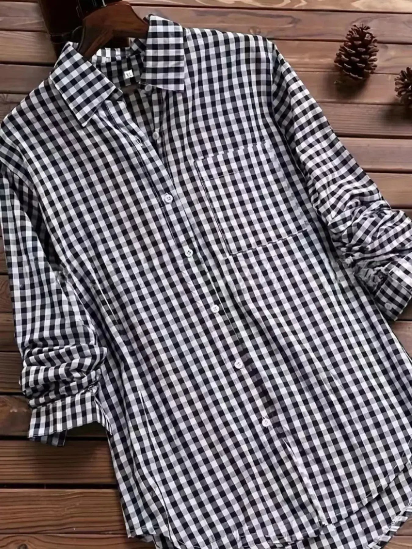 Plus Size Plaid Women's Cotton Linen Long Sleeves Roll Up Striped Casual V Neck Button Down Shirts Blouses Collar Tunic Tops