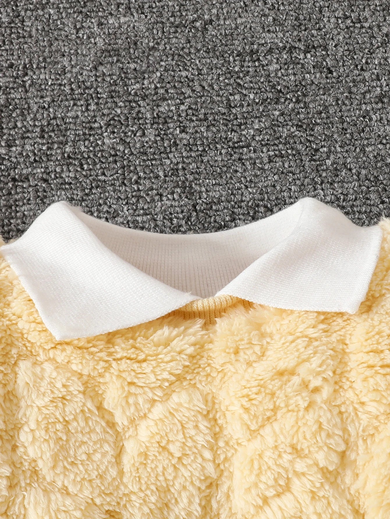 Baby Girl Casual Hot Double Jacquard Pattern Autumn and Winter Plush Long Sleeve Ribbed Collar Top and Pants Set