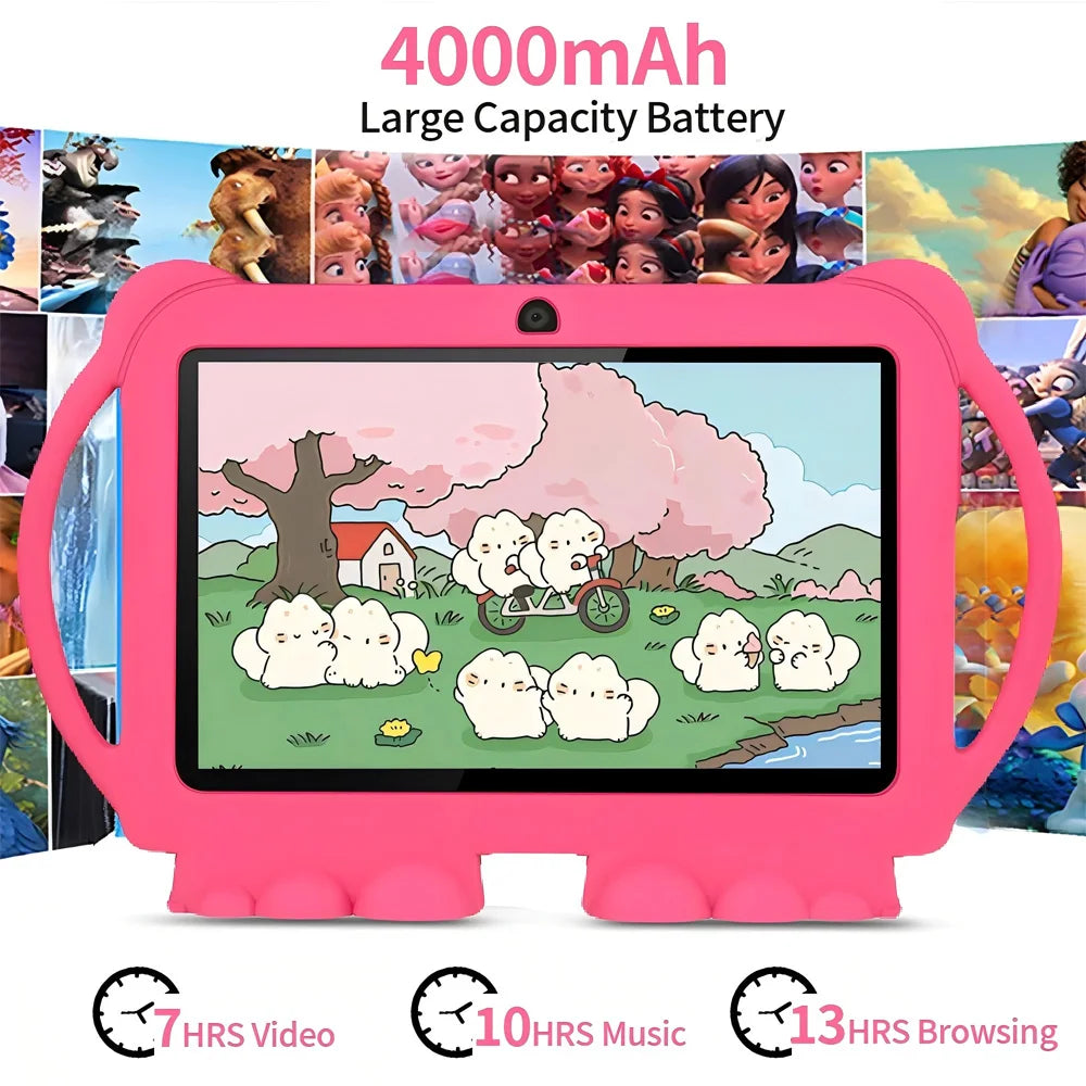 2025 New 5G WIFI 7-inch Children's Tablet 4GB+64GB ROM Drawing and Learning Portable Mini Tablet Quad Core Dual Cameras 4000mAh