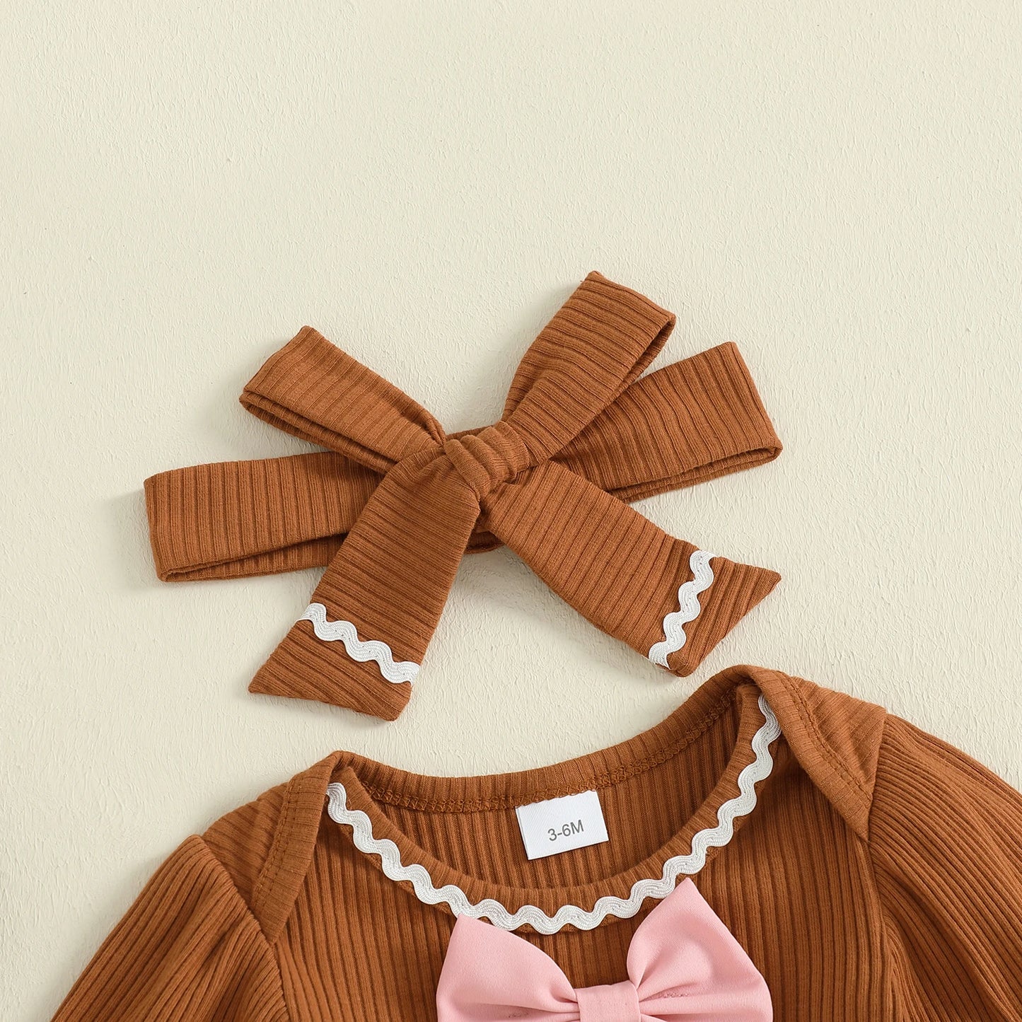 Citgeett Autumn Christmas Infant Baby Girl Outfits Long Sleeve Romper Flare Pants Headband Fall Xmas Clothes Set