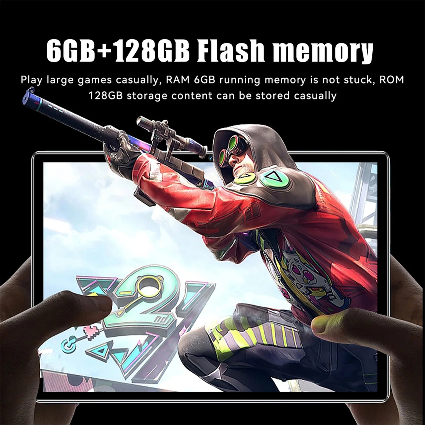 2025 New 10.1 Inch Octa Core Android Tablets 6GB RAM 128GB ROM 4G Dual SIM Network AI Speed-up Tablet Bluetooth WiFi 6000mAh