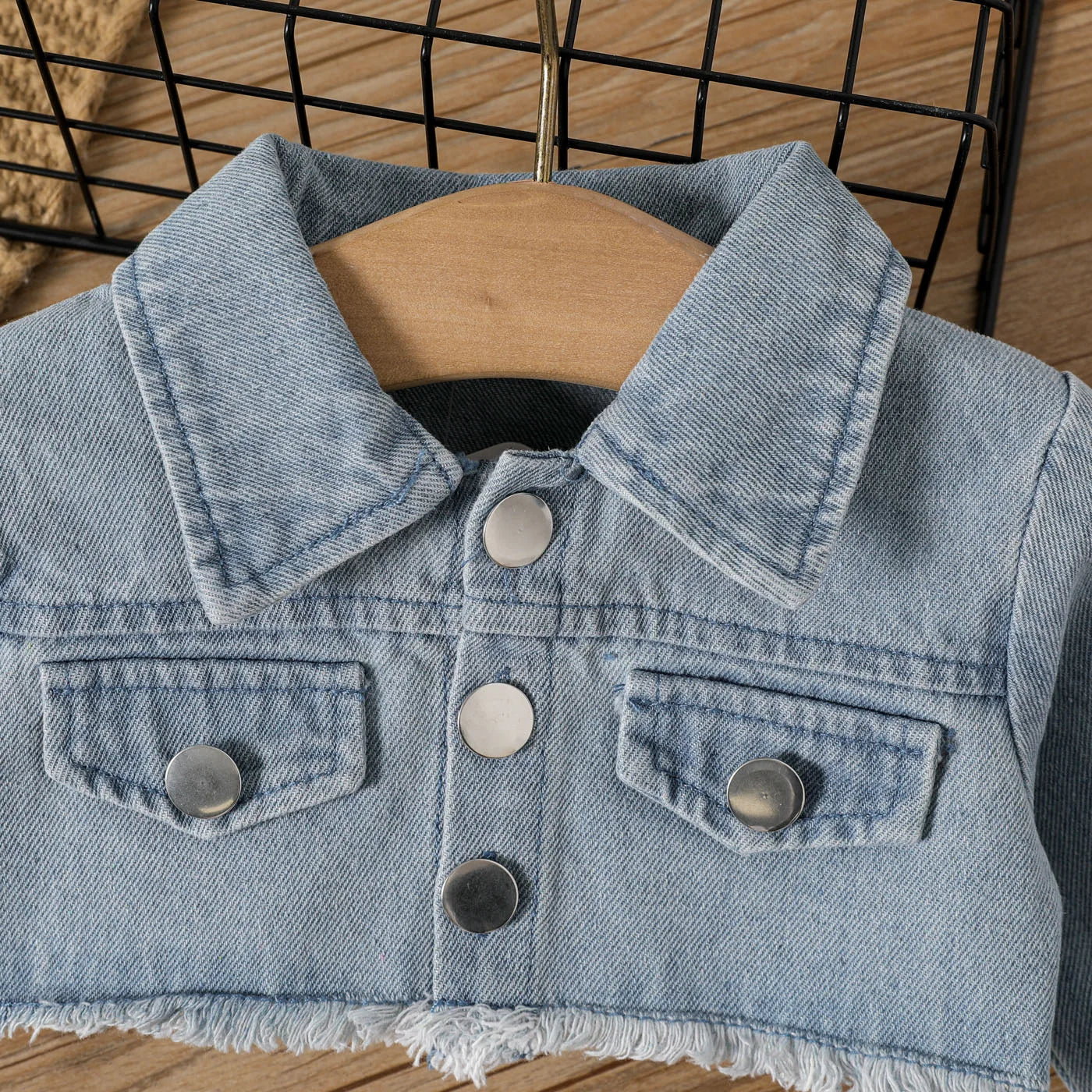 Prowow Fall Winter Baby Girl Denim Outfit Set Turn-down Collar Jeans Jacket+Deer Printed Dress Newborn Baby Birth Clothing