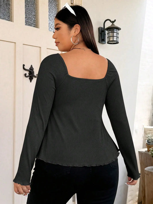 Elegant special new fashion solid color women's autumn and winter warm plus size T-shirt