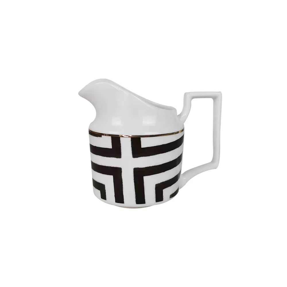 Black White Checkerboard Ceramic Dinner Plate Bone China Coffee Cup and Saucer Western Food Dishes Home Elegant Tableware Mug