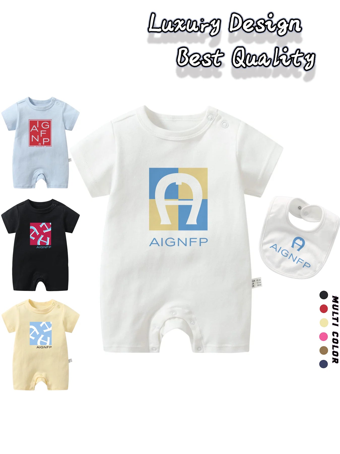 Newborns Clothes Rompers 2025 Hot sales Bib scarf Baby Jumpsuit 2Pcs Set Fashion Toddler Romper %100 Cotton Infant Boy Bodysuits