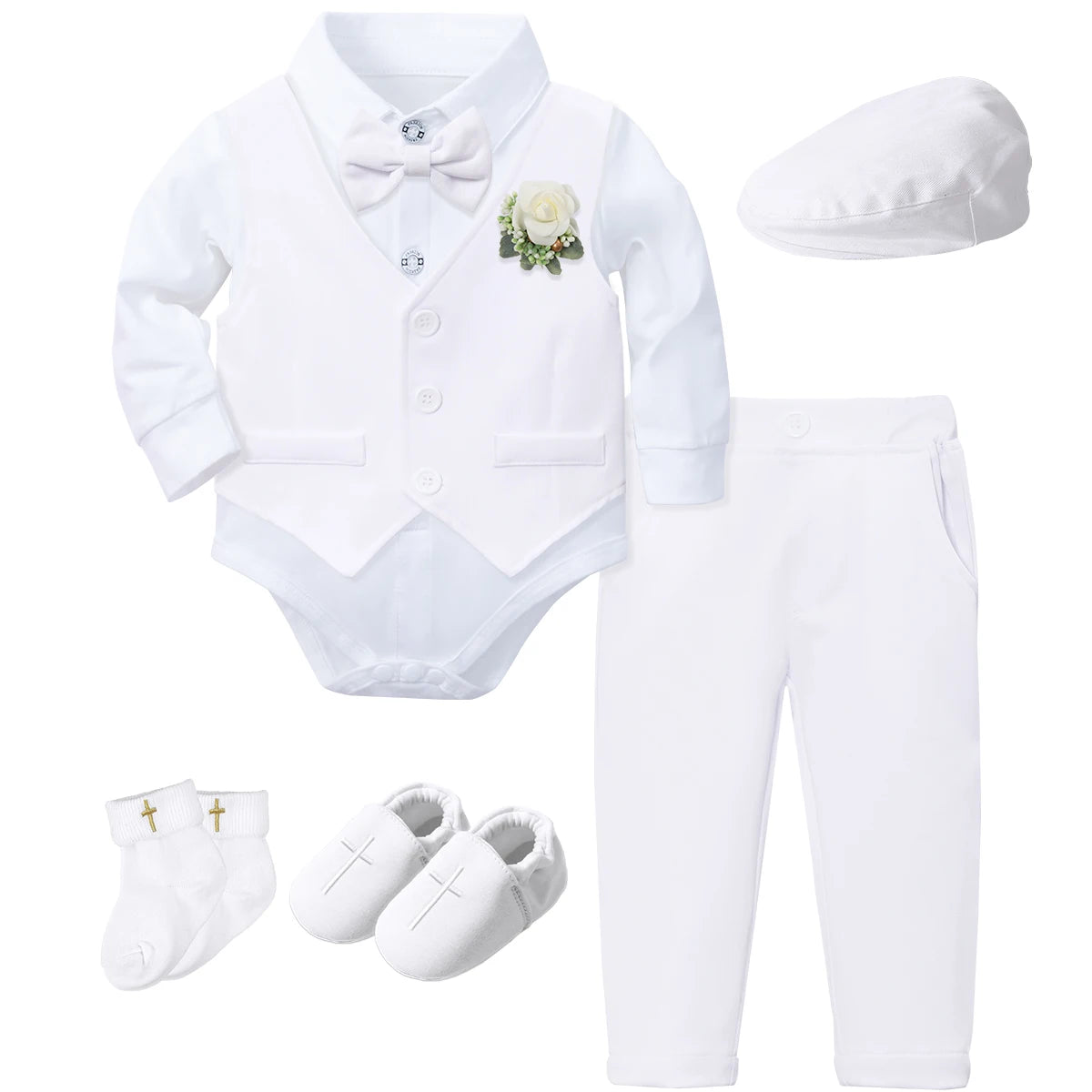 Baptism Outfit Boy Infant Baby Church Christening Suit Toddler White Blessing Set Newborn Easter Birthday Party Gift Clothes