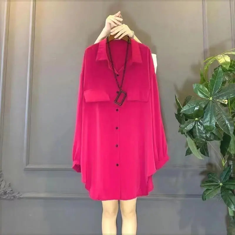 Women's Clothing 2025 Spring/Summer New Popular Item Lapel Long Sleeved Double Pocket Cover Loose Slimming Shirt Top For Women