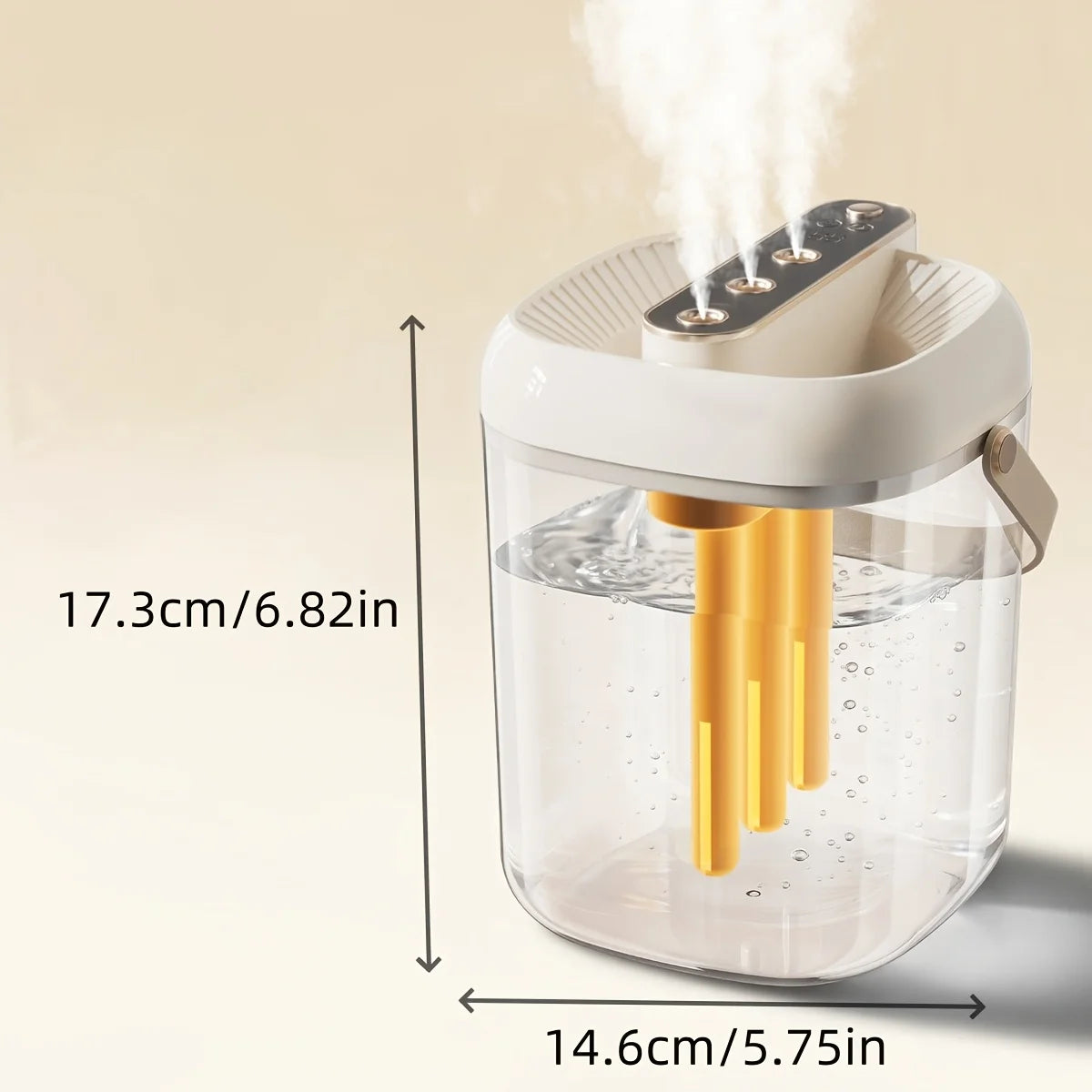 Intelligent 3-Spray Humidifier - 2L Large Capacity Water Tank, Warm Night Light, Waterless Protection, 4-Speed Mist Adjustment