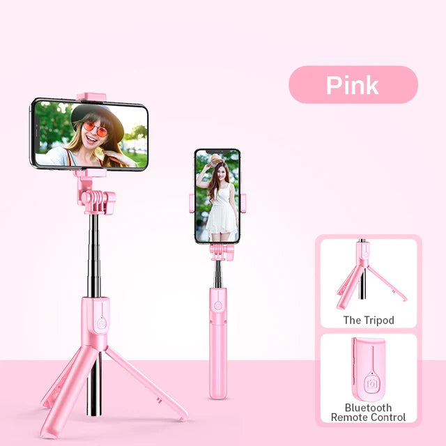 4in1 Wireless bluetooth compatible Selfie Stick LED Ring light Extendable Handheld Monopod Live Tripod for iPhone Android