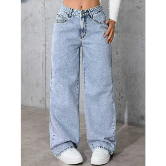 Women Wide Leg Straight Leg Denim Jeans Y2K Autumn Winter 2025 Loose Pant Fashion High Street Versatile Jeans