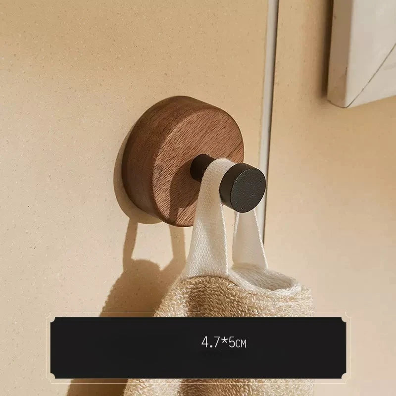 Walnut towel rack no punch bathroom shelf toilet wall mounted washroom storage organizer bath towel holder bathroom accessories