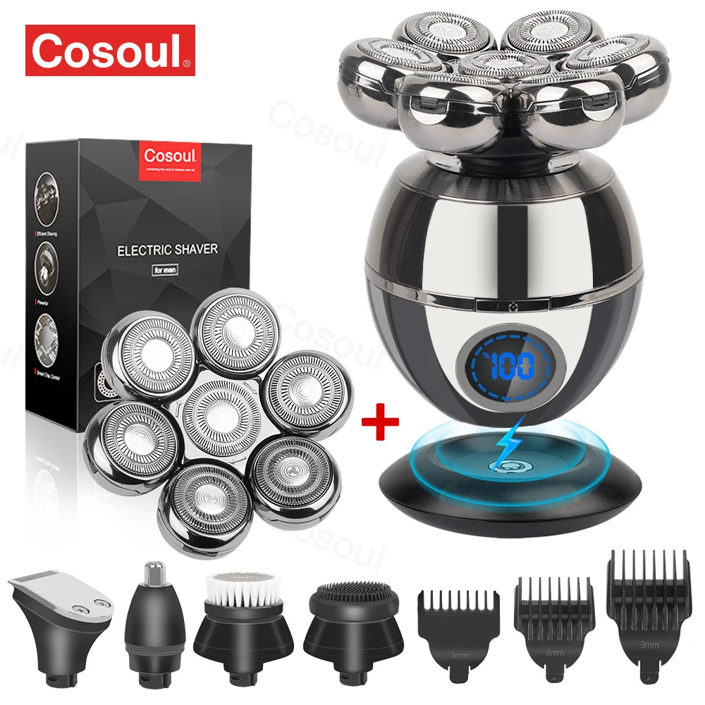 Shaver for Men Electric Shaver Bald Head Shaver 5 in 1 Hair Clipper for Bald Man Beard Trimmer Shaving Machine Bald Head Razor 7