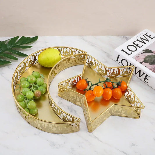 Christmas Home Decor Iron Tray Fruit Basket Storage Organizer Luxury Elegant Holiday Centerpiece