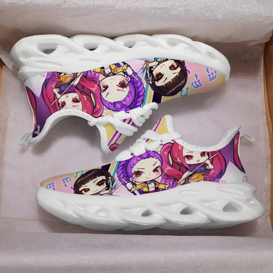 Children's Casual Shoes Cartoon Girls Music Notes Print Casual Sports Sneakers Casual Running Shoes for Men Women Large-sized