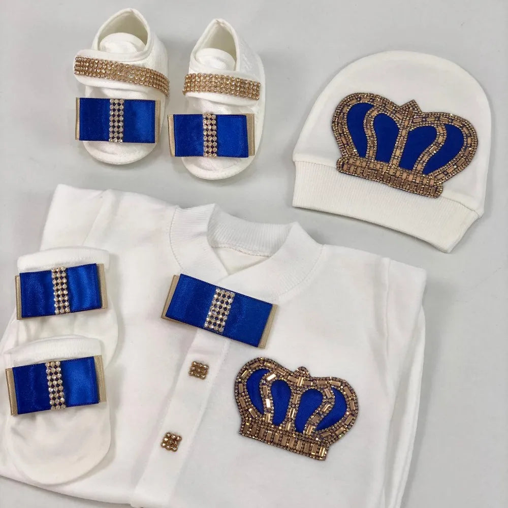 Dollbling Boy Baby Set Clothing Personalized Outfit Custom Baby Clothes Spring Angle Wing Lace Embroidery 4Pcs Layette