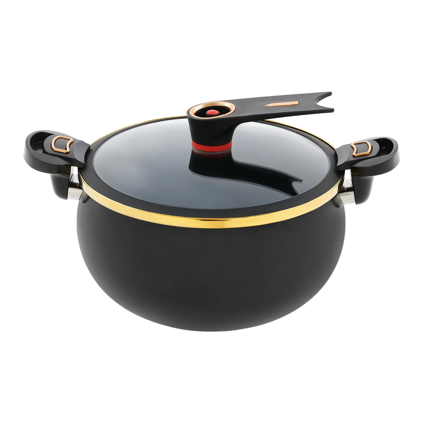 Iron Micro Pressure Cooker, 8.45Qt Capacity Non-Stick Pot with Safe Auto Pressure Release Valve for Induction Gas Electric Stove