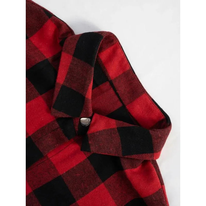 Plus Size Women Plaid Coats Fashion Flannel Color Blocking Single Breasted Casual Jackets Female Lapel Loose Tops