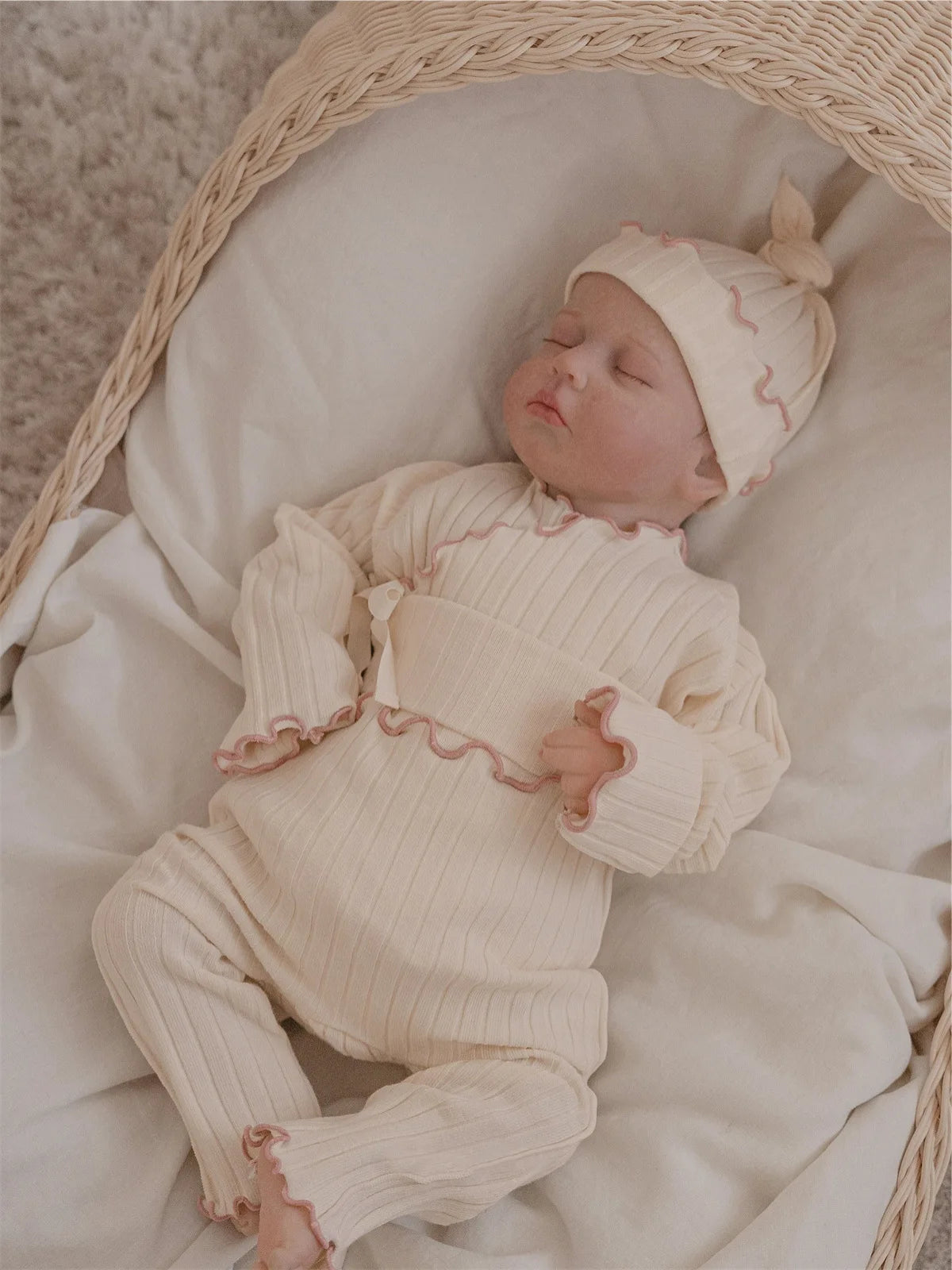 2PCS Set Toddler Clothing Long Sleeve Autumn Baby Newborn Romper Infant Kniting Bodysuit Set 0-2Y Top+Pants Clothes Set Cotton