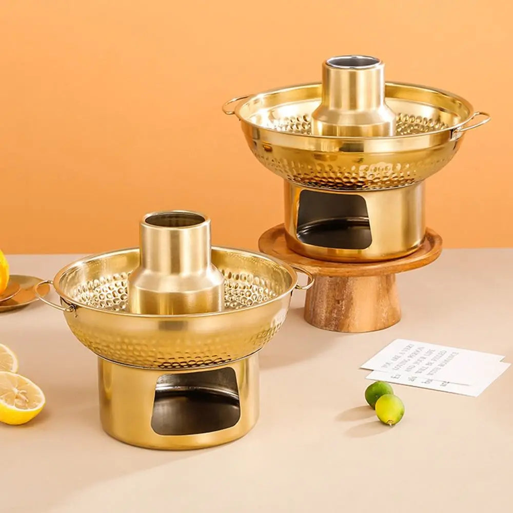 Modern 20/22cm Stainless Steel Hot Pot Fast Heating Thickened Double Ears Hot Pot Round Large Capacity Thai Hot Pot Outdoor