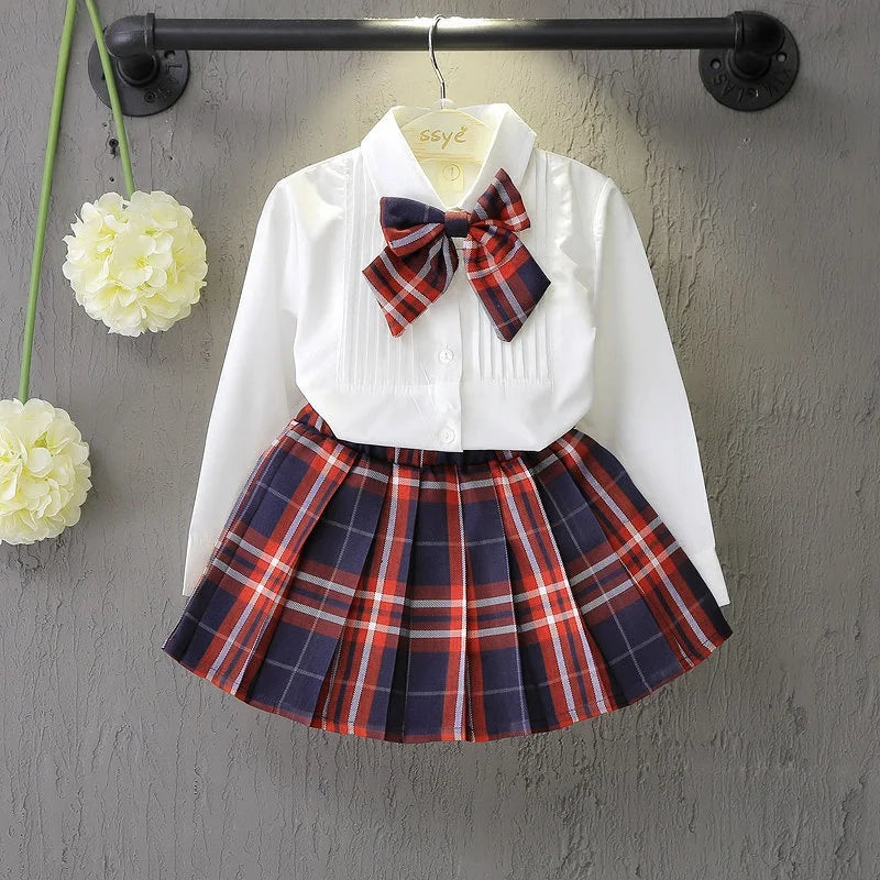 baby Girls clothes set Winter Knitting Long Sleeves Princess Top Skirt 2pcs Birthday Designed Uniform Fall Party Clothing 1-10Ys