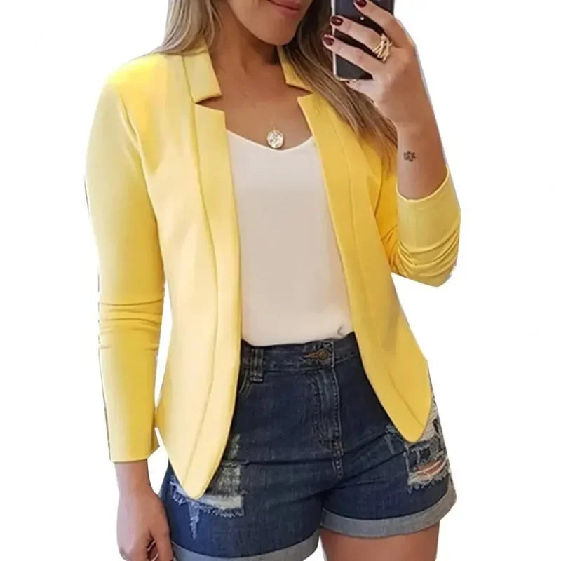 Spring Women Blazer Jacket 2024 Female Long Sleeve Thin Coat Open Stitch Blazer OL Womens Basic Jackets and Coats Femme Tops