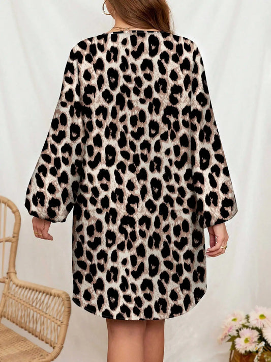 Plus Size Dresses Fashion Luxury Elegant Brown 25 Spring Summer V Neck Leopard Maxi Dress Beach Getaways Resort Vacations