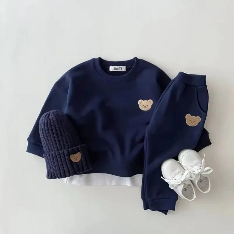 DGUKYM New Kids Sports Bear Suits Fashion Toddler Baby Boys Girl Fall Clothes Sets Clothing Set Sweatshirt Pants 2pcs Outfits