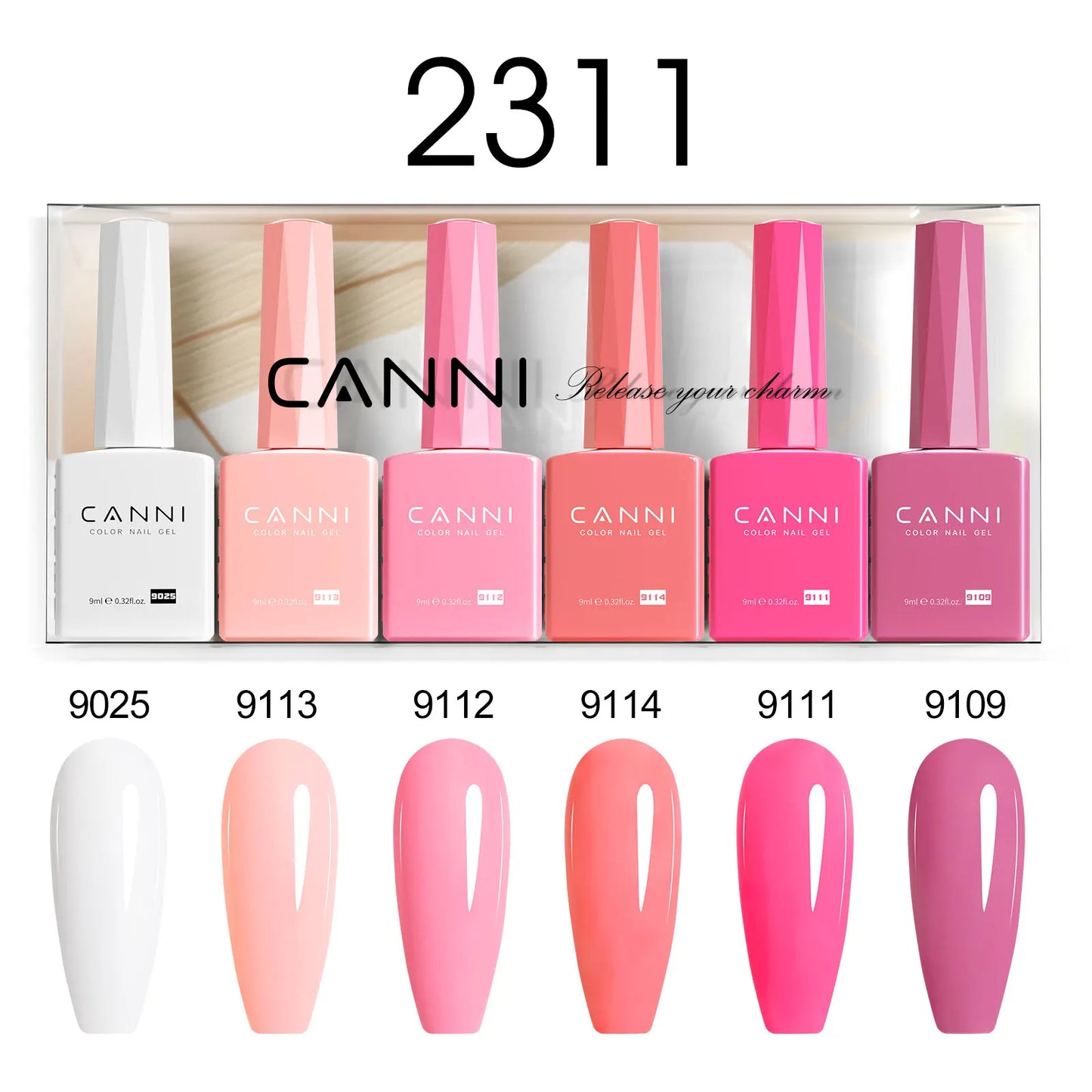 6pcs/kit CANNI HEMA TPO FREE Nail Gel Polish Set Gorgeous Color Semi Permanent Soak off UV LED Gel Nail Varnish Christmas Gift