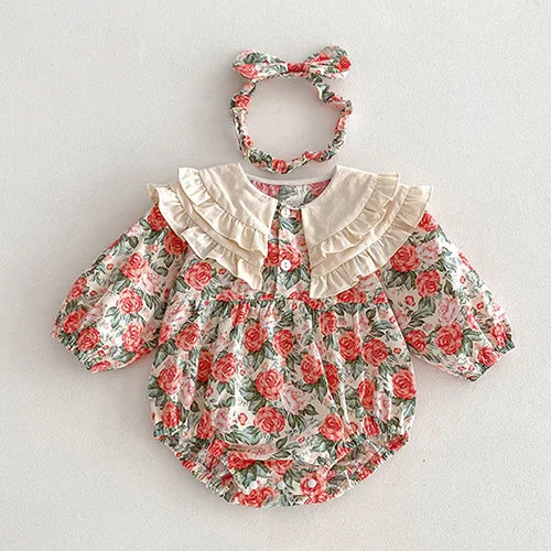 2025 New Autumn 1-5Yrs Girl Party Dress Baby Girl Romper Long Sleeved Cotton Splicing Kids Princess Dresses Sister Clothes