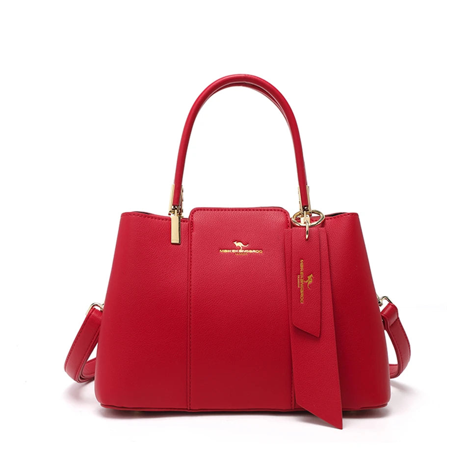 Luxury Handbag Fashion Print Large Capacity Soft Leather Women Shoulder Crossbody Bag Leisure Designer Ladies Purses and Handbag