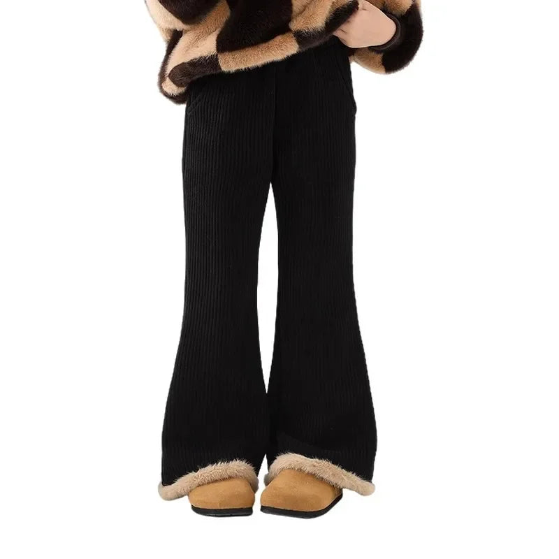 Girls' Bell Bottom Jumpsuit - Winter Micro Flare Cotton One-Piece Thermal Pants for Kids Girls Winter Clothes