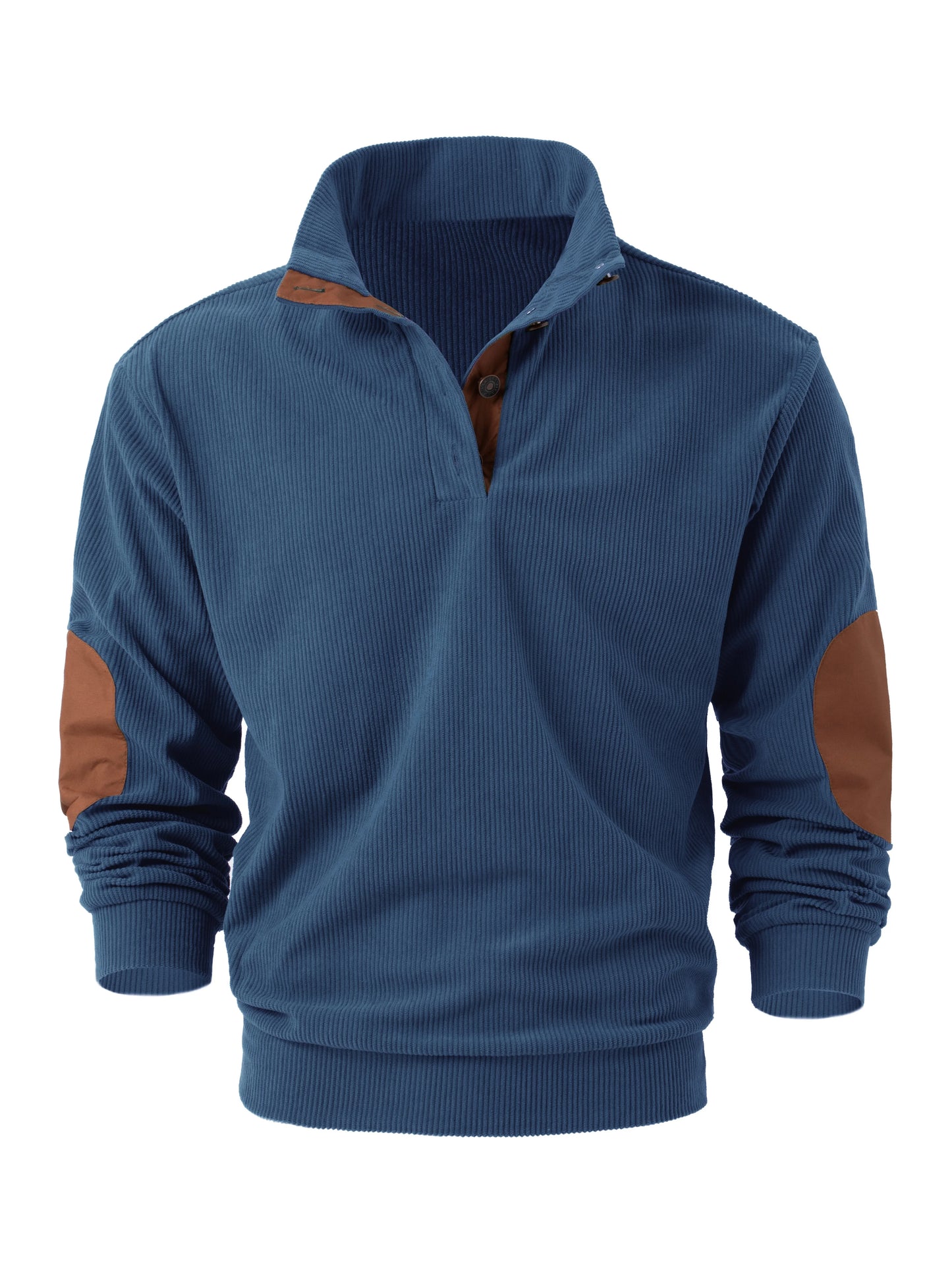 Spring and autumn solid color sports long-sleeved tops for men, fashionable and casual stand-up collar outdoor men's pullover
