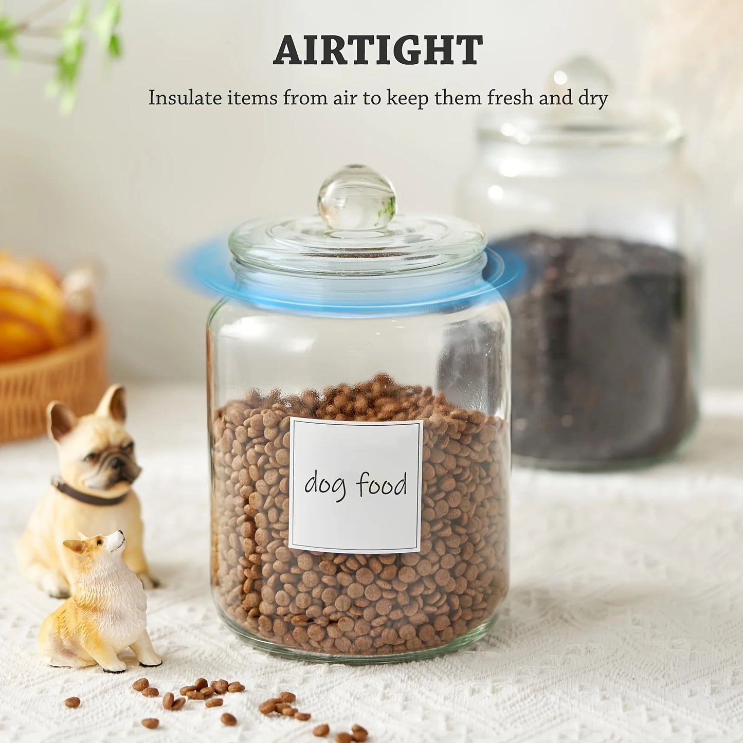 Half Gallon Large Glass Jars with Lids, Airtight Storage Clear Containers for Kitchen, Laundry Room, Set Of 4
