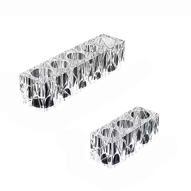 Advanced Crystal Bathroom Accessories Light Luxury Hotel Cutting Glass Toothbrush Holder Bathroom Storage Tray Cotton Swab Box