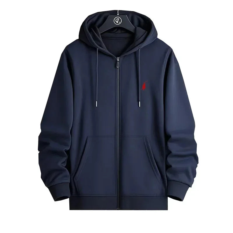 Zipper sportswear men's autumn and winter hoodie set long sleeved hoodie jacket