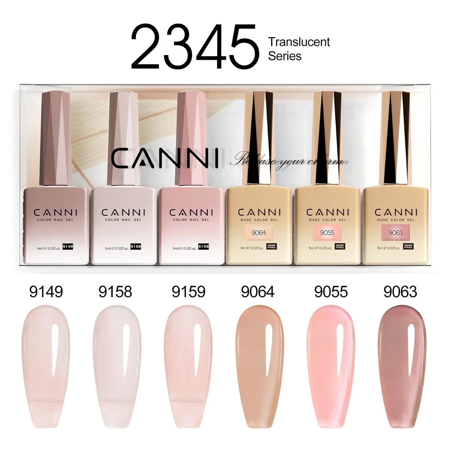 6pcs/kit CANNI HEMA TPO FREE Nail Gel Polish Set Gorgeous Color Semi Permanent Soak off UV LED Gel Nail Varnish Christmas Gift