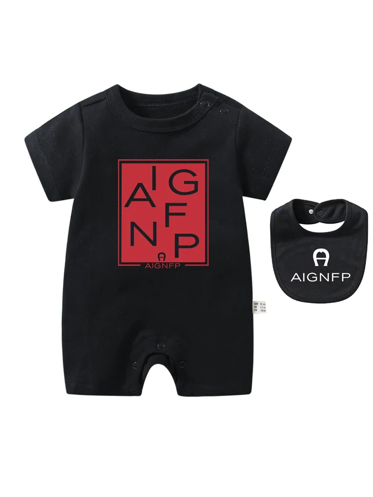 Newborns Clothes Rompers 2025 Hot sales Bib scarf Baby Jumpsuit 2Pcs Set Fashion Toddler Romper %100 Cotton Infant Boy Bodysuits