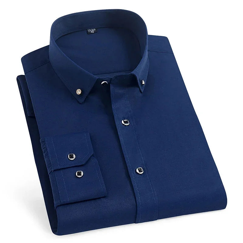 New Mens Long Sleeve French Cufflinks Shirt Casual Solid Male Brand Shirts Slim Fit French Cuff Luxury Dress Button Up Shirts