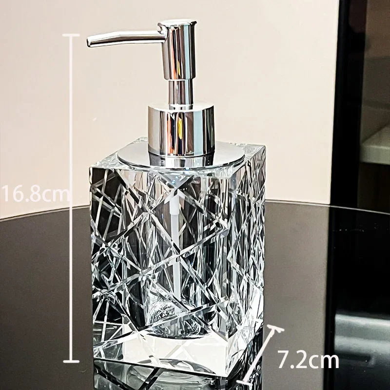 Advanced Crystal Bathroom Accessories Light Luxury Hotel Cutting Glass Toothbrush Holder Bathroom Storage Tray Cotton Swab Box