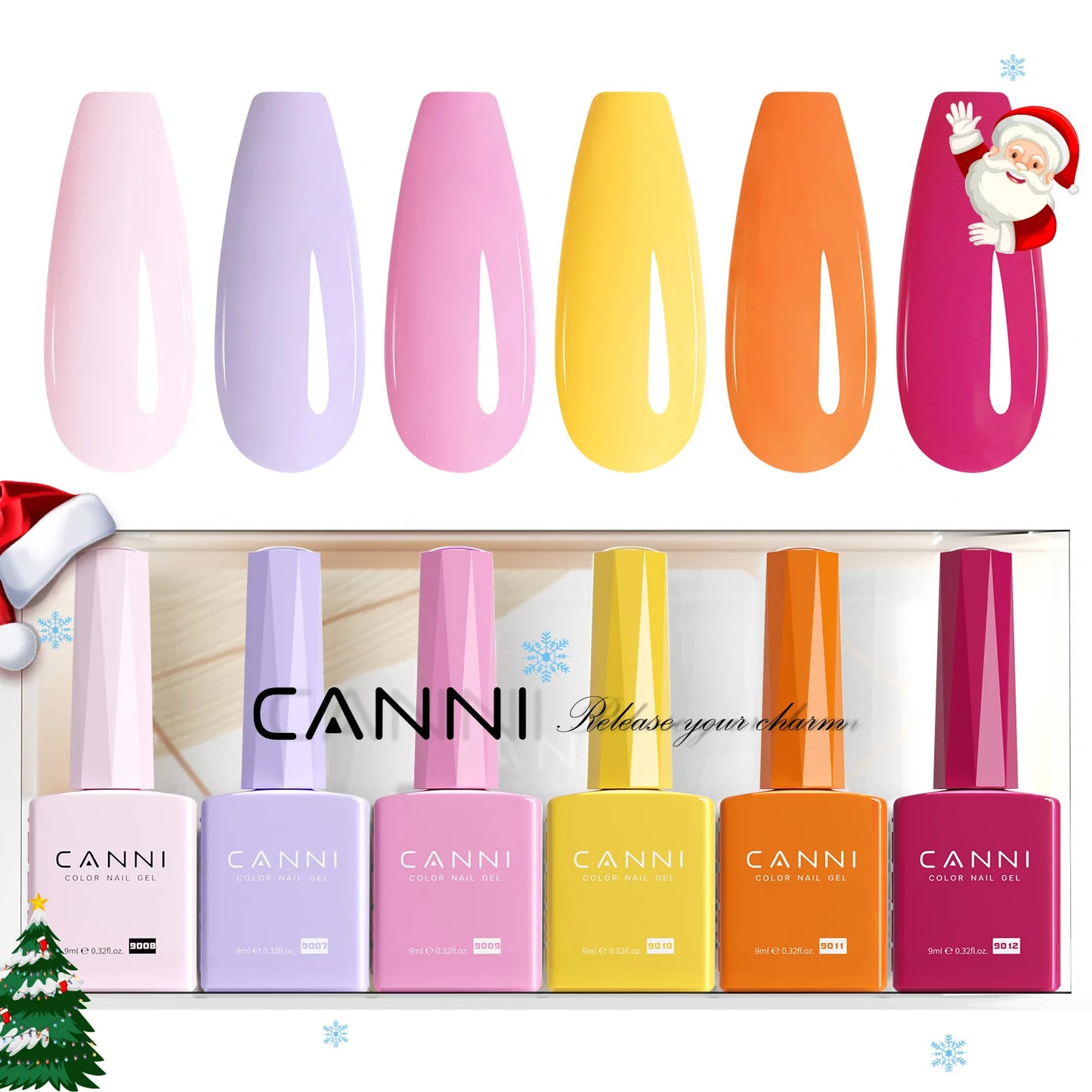 6pcs/kit CANNI HEMA TPO FREE Nail Gel Polish Set Gorgeous Color Semi Permanent Soak off UV LED Gel Nail Varnish Christmas Gift