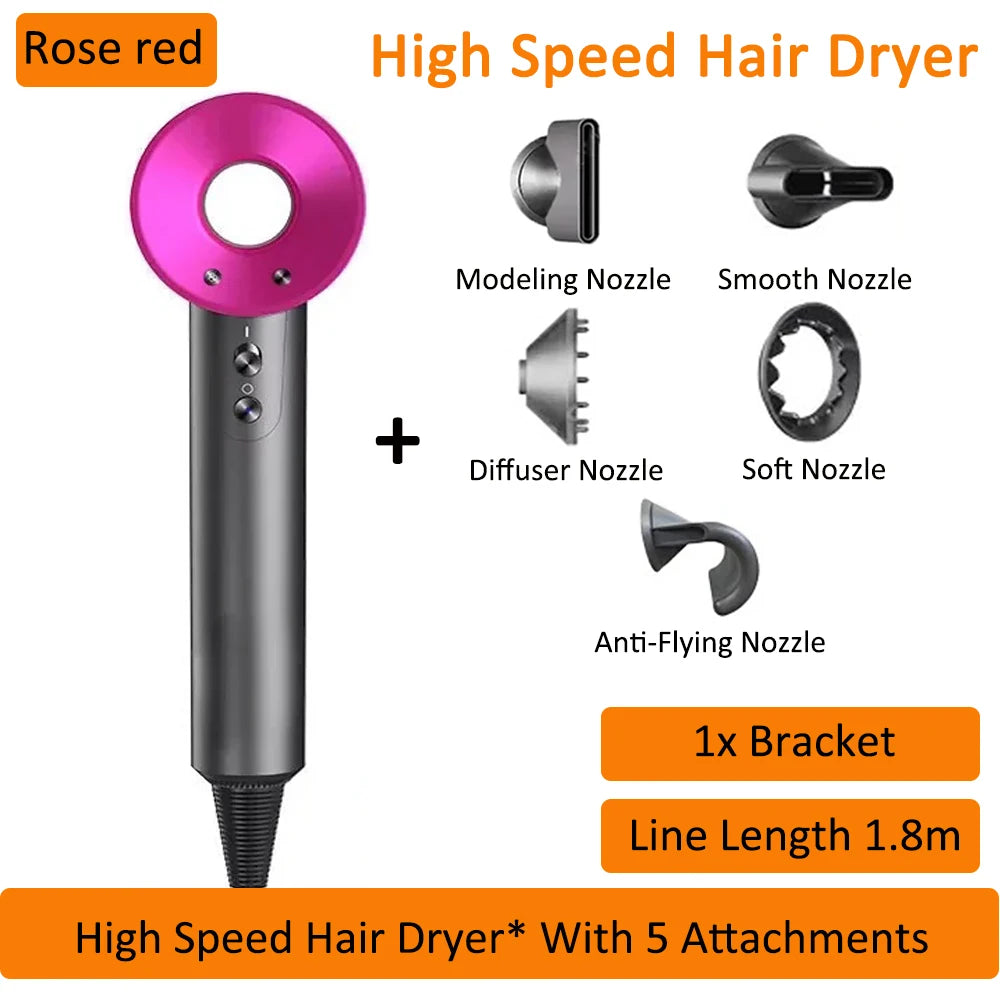 Super Leafless Hair Dryer 5 in 1 Hair Dryer 220V Professional Haircare 1600W Powerful Air Blower Negative Ionic Salon Style Tool